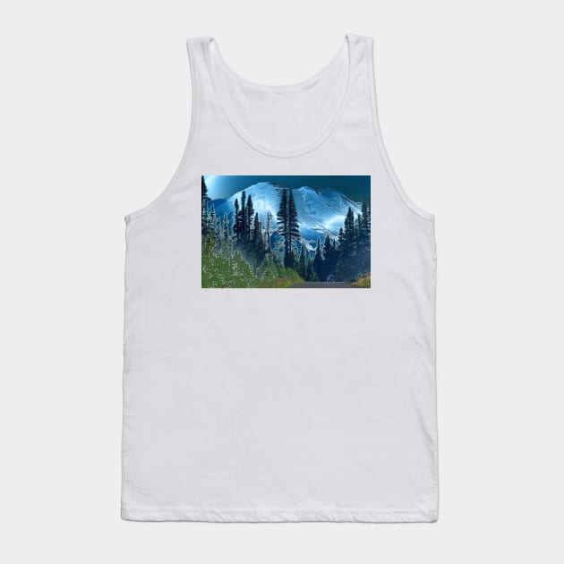 Enchanted Mount Rainier Evening Tank Top by SeaChangeDesign